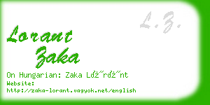 lorant zaka business card